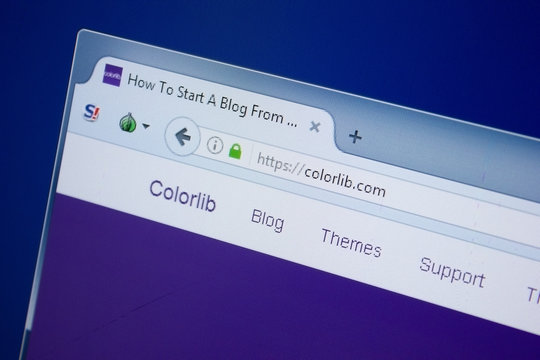 Ryazan, Russia - September 09, 2018: Homepage of Color Lib website on the display of PC, url - ColorLib.com