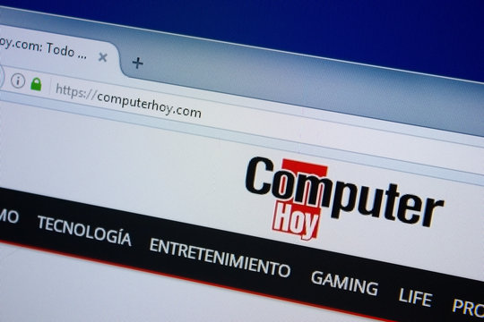 Ryazan, Russia - September 09, 2018: Homepage of Computer Hoy website on the display of PC, url - ComputerHoy.com