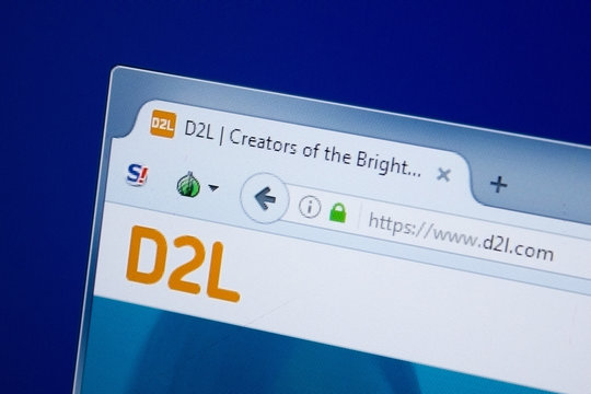 Ryazan, Russia - September 09, 2018: Homepage of D2l website on the display of PC, url - D2l.com