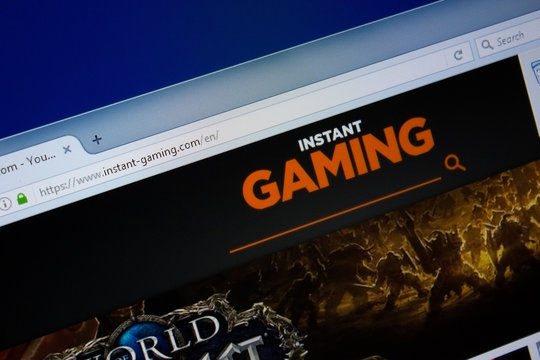 Ryazan, Russia - September 09, 2018: Homepage of Instant-gaming website on the display of PC, url - Instant-gaming.com