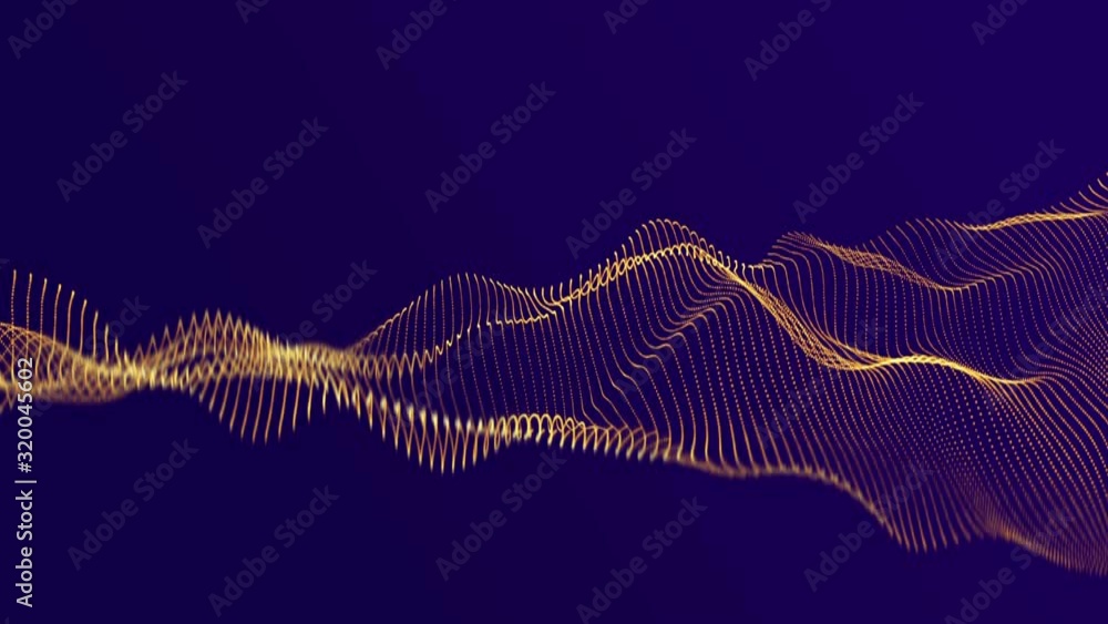 Aufkleber abstract fractal digital landscape, 3d rendering abstract music background.cyber or technology flowi