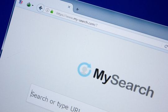 Ryazan, Russia - September 09, 2018: Homepage of My-search website on the display of PC, url - My-search.com