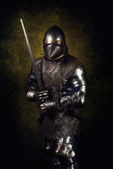 Naklejka premium Portrait of a knight in armor