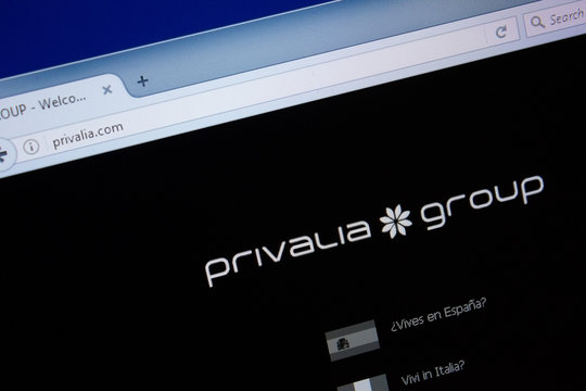 Ryazan, Russia - September 09, 2018: Homepage of Privalia website on the display of PC, url - Privalia.com