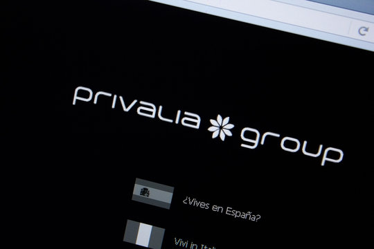 Ryazan, Russia - September 09, 2018: Homepage of Privalia website on the display of PC, url - Privalia.com