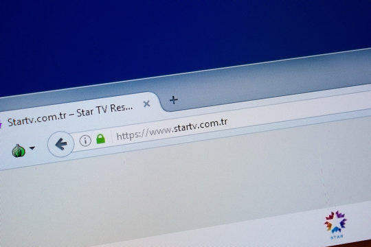 Ryazan, Russia - September 09, 2018: Homepage of Starv website on the display of PC, url - Starv.com.tr