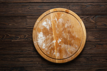 Stages of making pizza. Salami pizza