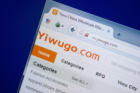 Ryazan, Russia - September 09, 2018: Homepage of Yiwugo website on the display of PC, url - Yiwugo.com