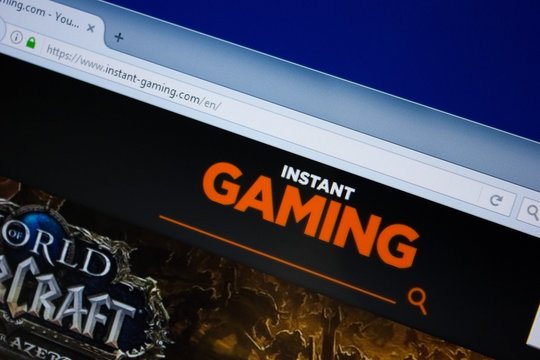 Ryazan, Russia - September 09, 2018: Homepage of Instant-gaming website on the display of PC, url - Instant-gaming.com