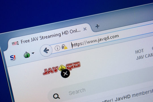 Ryazan, Russia - September 09, 2018: Homepage of Javqd website on the display of PC, url - Javqd.com