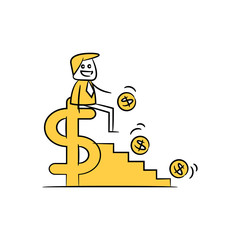 businessman siting on dollar, financial concept