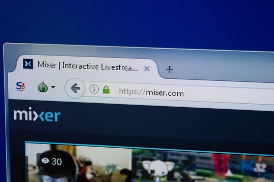 Ryazan, Russia - September 09, 2018: Homepage of Mixer website on the display of PC, url - Mixer.com