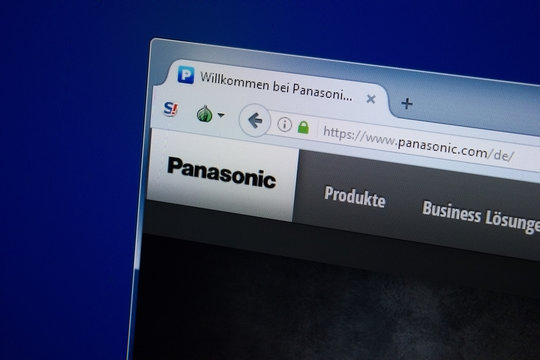 Ryazan, Russia - September 09, 2018: Homepage of Panasonic website on the display of PC, url - Panasonic.com