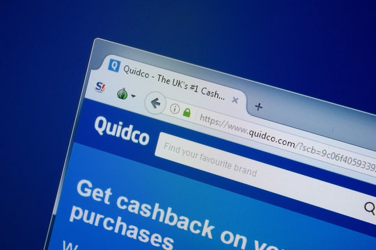 Ryazan, Russia - September 09, 2018: Homepage of Quidco website on the display of PC, url - Quidco.com