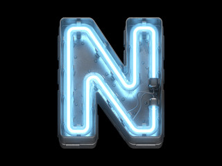 Metal neon font