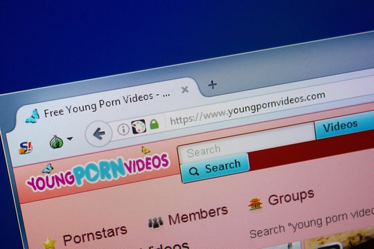 Ryazan, Russia - September 09, 2018: Homepage of Yong Porn Videos website on the display of PC, url - YongPornVideos.com