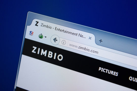 Ryazan, Russia - September 09, 2018: Homepage of Zimbio website on the display of PC, url - Zimbio.com