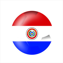 Fototapeta premium Paraguay country ball icon with a white background