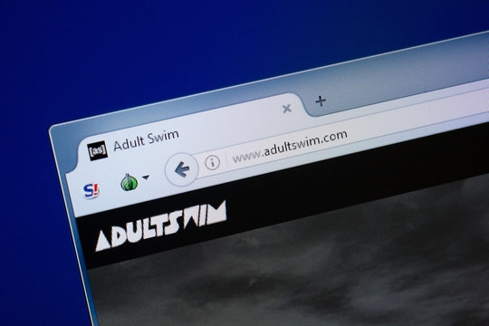 Ryazan, Russia - September 09, 2018: Homepage of Adult Swim website on the display of PC, url - AdultSwim.com