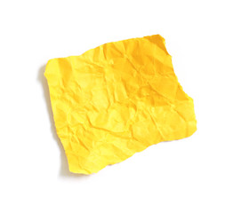 Ripped yellow paper on white background, space for advertising copy.