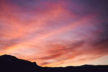 sunset in the mountains