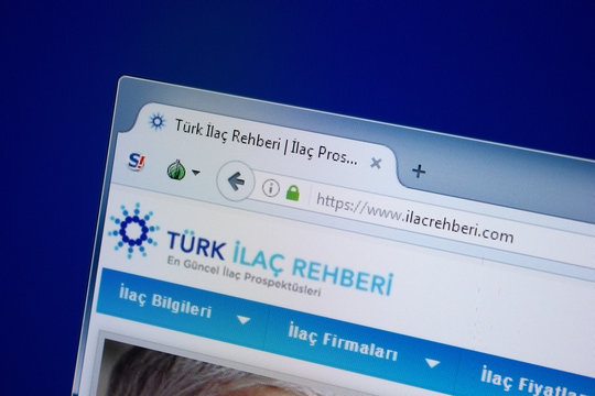 Ryazan, Russia - September 09, 2018: Homepage of Ilac Rehberi website on the display of PC, url - IlacRehberi.com