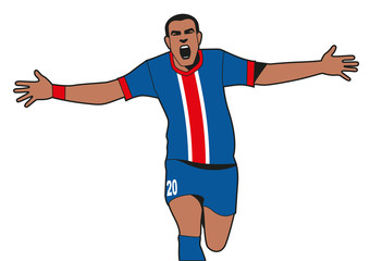 Soccer player isolated vector illustration