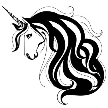 Unicorn vectir illustration. Magic horse isolated on white background