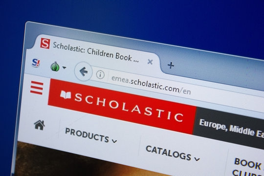 Ryazan, Russia - September 09, 2018: Homepage of Scholastic website on the display of PC, url - Scholastic.com