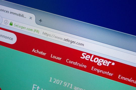 Ryazan, Russia - September 09, 2018: Homepage of Seloger website on the display of PC, url - Seloger.com