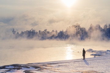 Really cold winter day