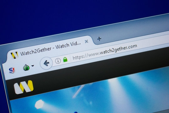 Ryazan, Russia - September 09, 2018: Homepage of Watch2gether website on the display of PC, url - Watch2gether.com