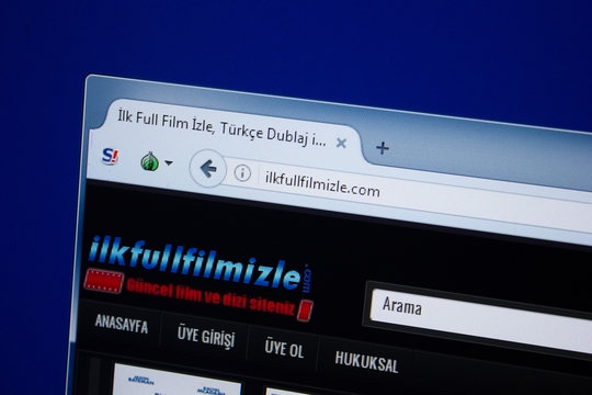 Ryazan, Russia - September 09, 2018: Homepage of Ilk Full Filmizle website on the display of PC, url - IlkFullFilmizle.com