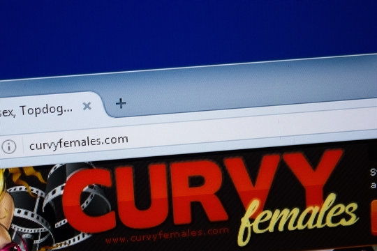 Ryazan, Russia - September 09, 2018: Homepage of Curvy Females website on the display of PC, url - CurvyFemales.com