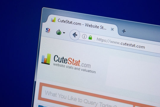 Ryazan, Russia - September 09, 2018: Homepage of Cute Stat website on the display of PC, url - CuteStat.com