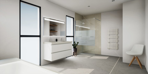 vue 3d salle de bain douche à l'italienne 02