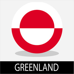  greenland country flag icon with a white background