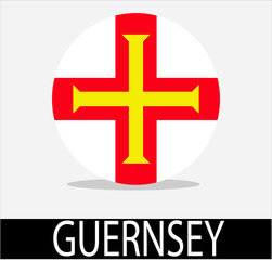 Obraz premium Guernsey country flag icon with a white background
