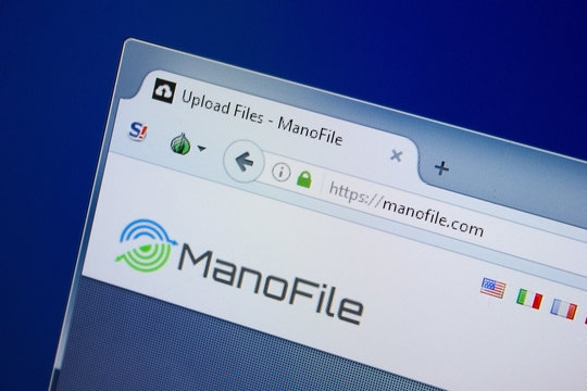 Ryazan, Russia - September 09, 2018: Homepage of Mano File website on the display of PC, url - ManoFile.com