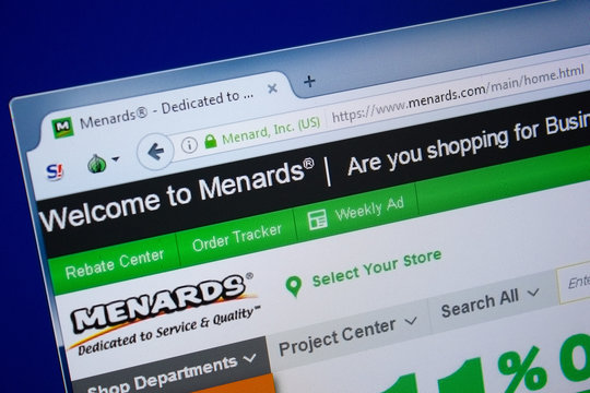 Ryazan, Russia - September 09, 2018: Homepage of Menards website on the display of PC, url - Menards.com