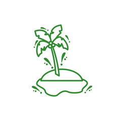 tree palm seascape isolated icon