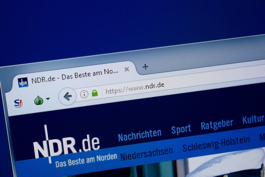 Ryazan, Russia - September 09, 2018: Homepage of Ndr website on the display of PC, url - Ndr.de