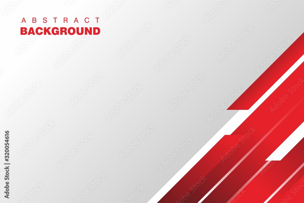 Poster abstract geometric red and white background design template vector