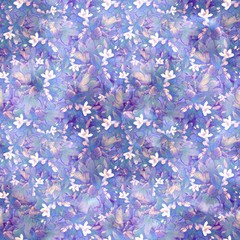 Spring flowers.Digital watercolor seamless pattern - 320054687