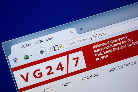 Ryazan, Russia - September 09, 2018: Homepage of Vg247 website on the display of PC, url - Vg247.com