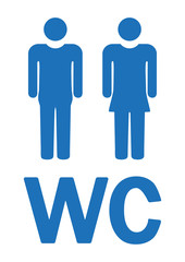 WC-Zeichen, WC-Symbol, blau