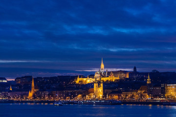 Matthias church in center of Budapest during the night
