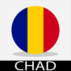 Chad flag icon with a white background