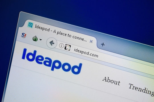 Ryazan, Russia - August 26, 2018: Homepage of Idea Pod website on the display of PC. Url - IdeaPod.com