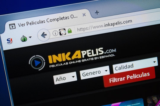 Ryazan, Russia - August 26, 2018: Homepage of Inka Pelis website on the display of PC. Url - InkaPelis.com